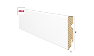 Medinė Faneruota grindjuostė Haro Balta lakuota 15*80 MM