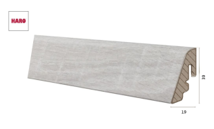 Laminuota grindjuostė Haro Ąžuolas Emilia Light Grey 19*39 MM