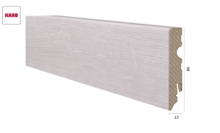 Laminuota grindjuostė Haro Ąžuolas Bergamo Silver Grey 15*80 MM