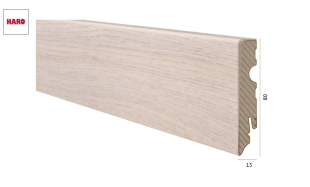 Laminuota grindjuostė Haro Ąžuolas Emilia Velvet White 15*80 MM