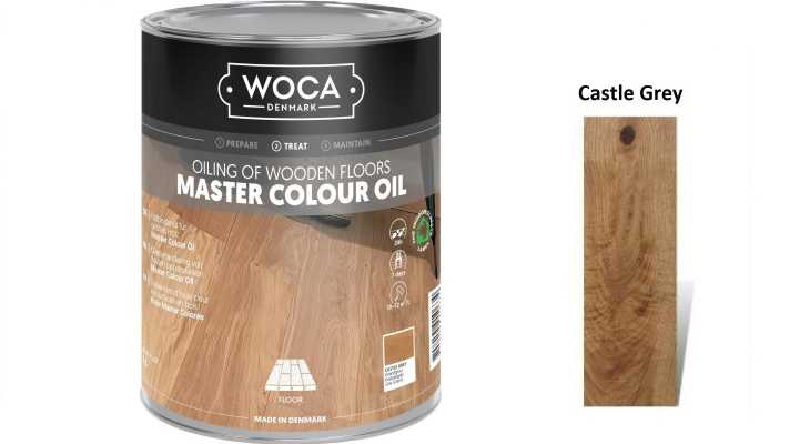 Alyva medinėms grindims Woca Master Colour Oil Castle Grey, 1 L