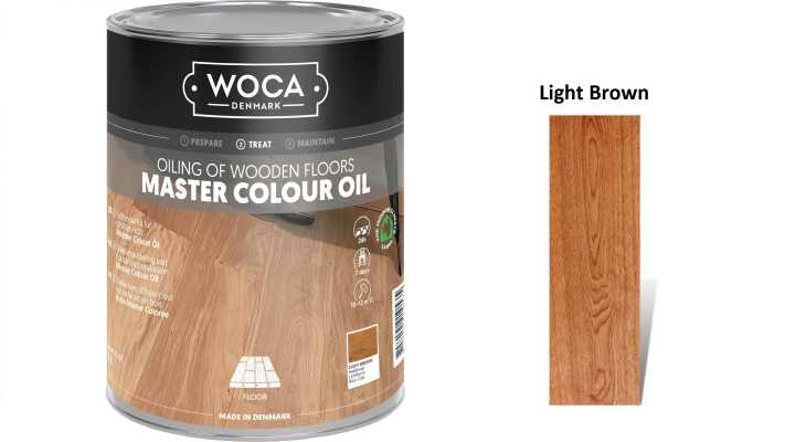 Alyva medinėms grindims Woca Master Colour Oil Light Brown, 1 L
