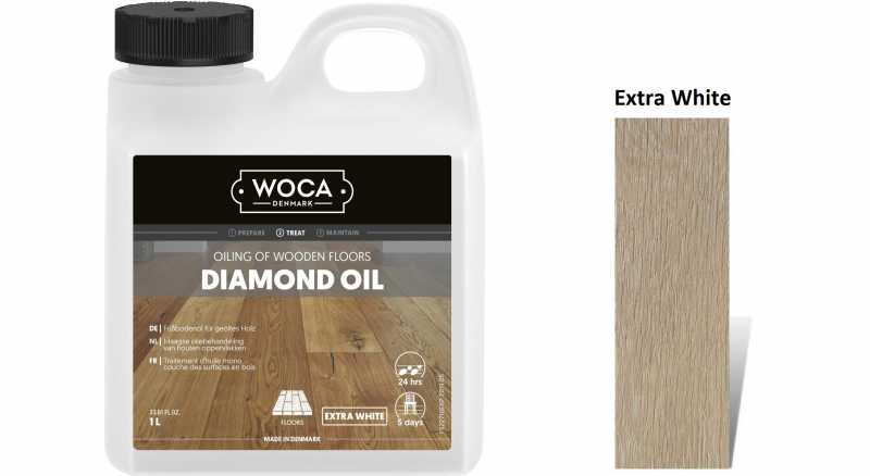 Alyva medinėms grindims Woca Daimond Oil Extra White, 1 L