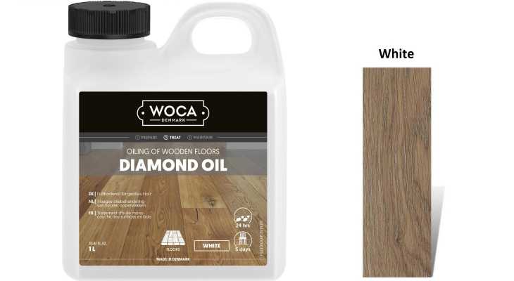 Alyva medinėms grindims Woca Daimond Oil White, 1 L