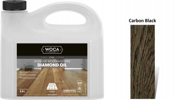 Alyva medinėms grindims Woca Daimond Oil Carbon Black, 2,5 L