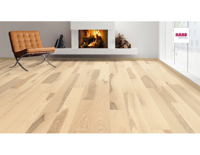 Trisluoksnė parketlentė Haro Plank Uosis Light White Universal 2V