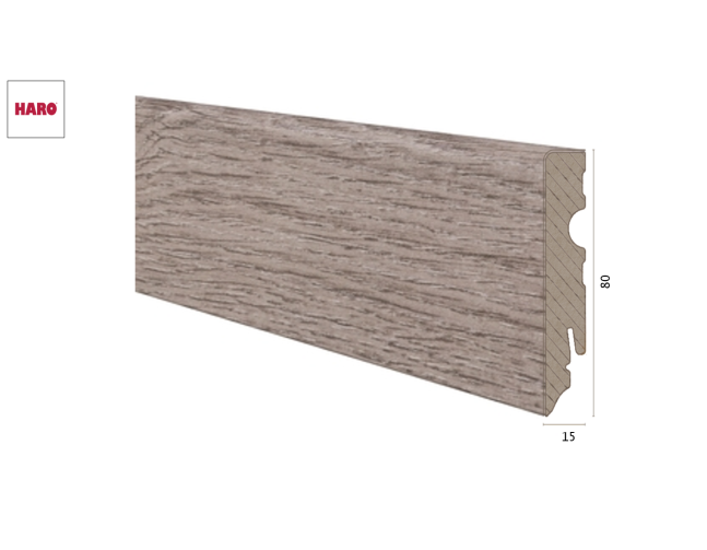 Medinė laminuota grindjuostė Haro Ąžuolas Veneto Mocca 15*80 MM